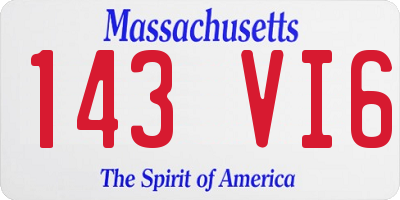 MA license plate 143VI6