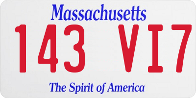 MA license plate 143VI7