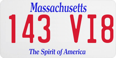 MA license plate 143VI8