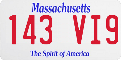 MA license plate 143VI9