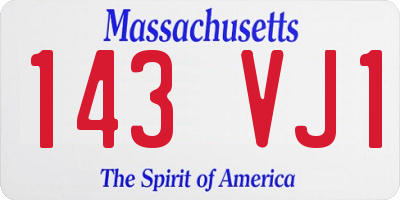 MA license plate 143VJ1