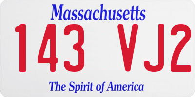 MA license plate 143VJ2