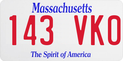 MA license plate 143VK0