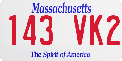 MA license plate 143VK2