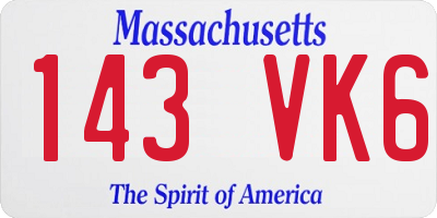 MA license plate 143VK6