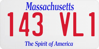 MA license plate 143VL1