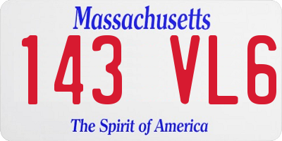MA license plate 143VL6