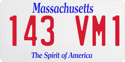MA license plate 143VM1