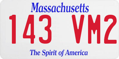 MA license plate 143VM2