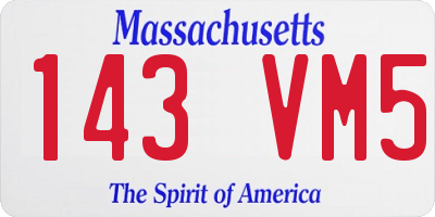 MA license plate 143VM5