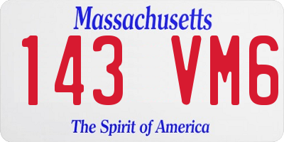 MA license plate 143VM6