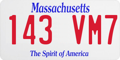 MA license plate 143VM7