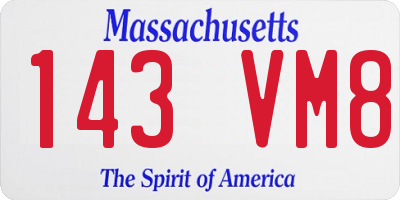 MA license plate 143VM8