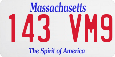 MA license plate 143VM9