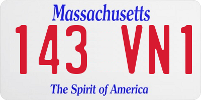 MA license plate 143VN1