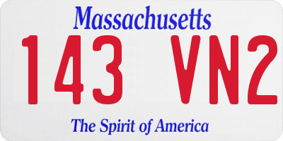 MA license plate 143VN2