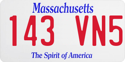 MA license plate 143VN5