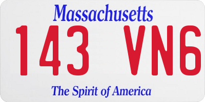 MA license plate 143VN6