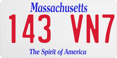 MA license plate 143VN7