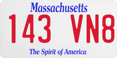 MA license plate 143VN8