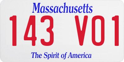 MA license plate 143VO1