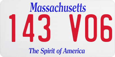 MA license plate 143VO6
