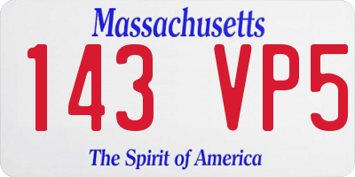 MA license plate 143VP5