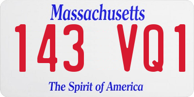 MA license plate 143VQ1