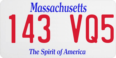 MA license plate 143VQ5