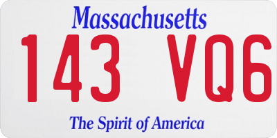 MA license plate 143VQ6