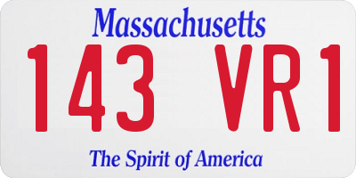 MA license plate 143VR1
