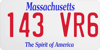 MA license plate 143VR6
