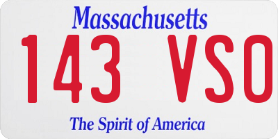 MA license plate 143VS0