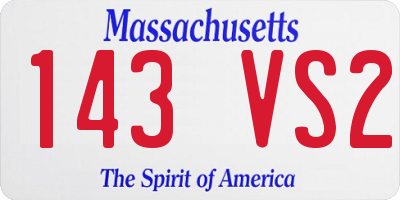 MA license plate 143VS2