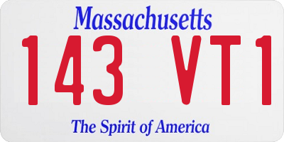 MA license plate 143VT1