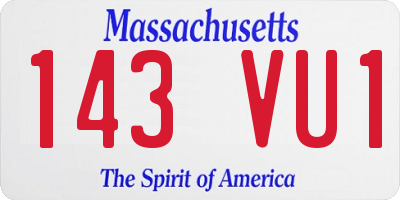MA license plate 143VU1
