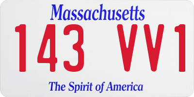 MA license plate 143VV1