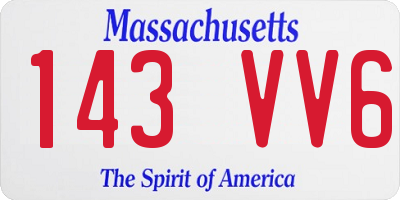 MA license plate 143VV6