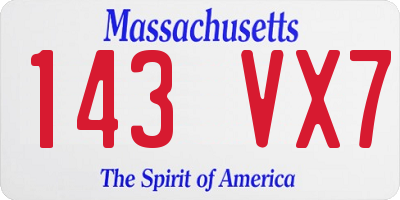 MA license plate 143VX7