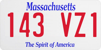 MA license plate 143VZ1