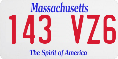 MA license plate 143VZ6