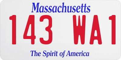 MA license plate 143WA1