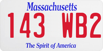 MA license plate 143WB2