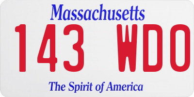 MA license plate 143WD0