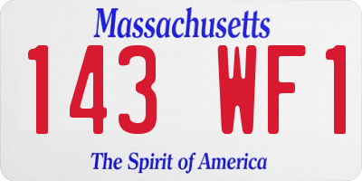 MA license plate 143WF1