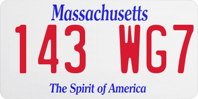 MA license plate 143WG7