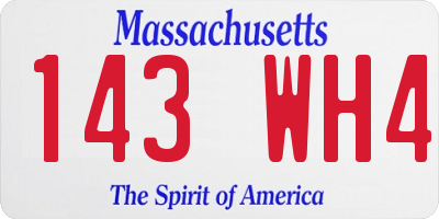 MA license plate 143WH4