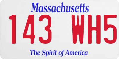 MA license plate 143WH5