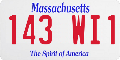 MA license plate 143WI1