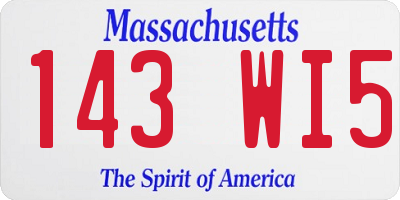 MA license plate 143WI5